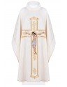 Embroidered chasuble Jesus on the cross - ecru (190)