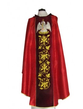 Embroidered chasuble red, damask - ornament (2)