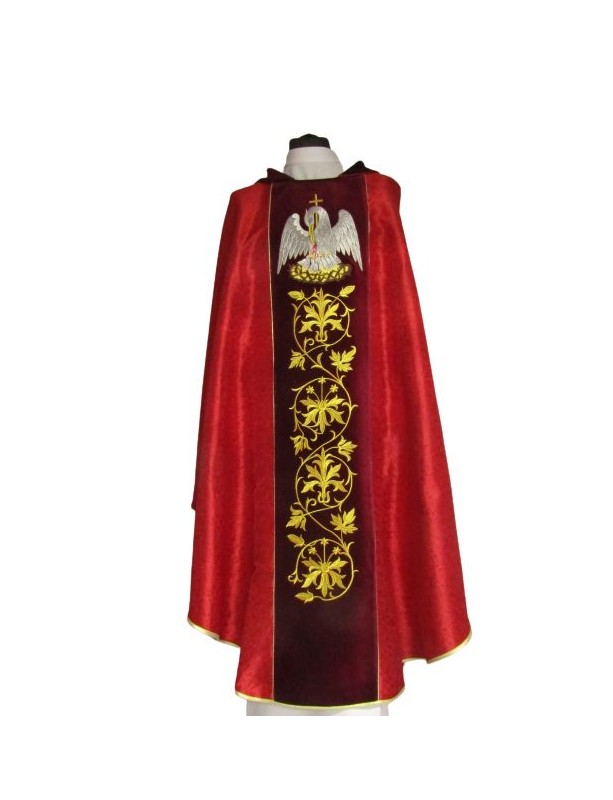 Embroidered chasuble red, damask - ornament