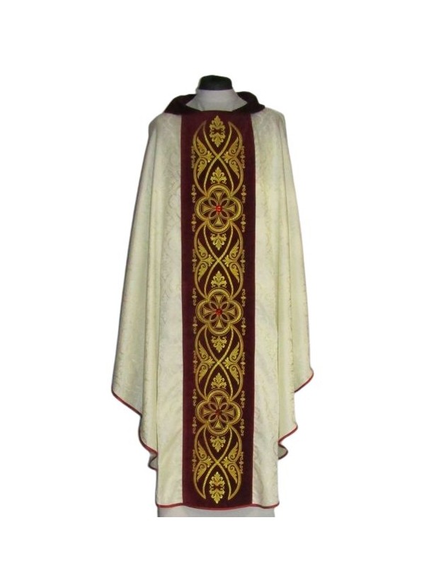 Embroidered jacquard chasuble, damask - ornament (5)