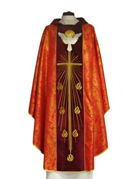 Casula ricamata con Spirito Santo - velluto