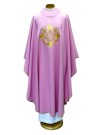Embroidered chasuble pink - IHS