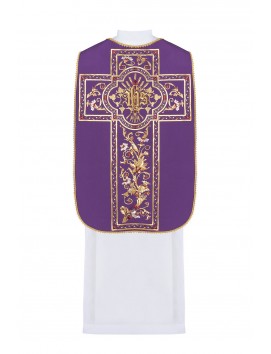Ornat rzymski haftowany IHS - kolory liturgiczne