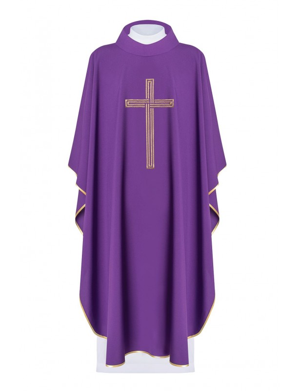 Casula ricamata Croce - colori liturgici