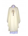 Casulla bordada color crudo - Cruz Papal (A4)