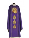 Chasuble purple embroidered Jesus with a crown of thorns