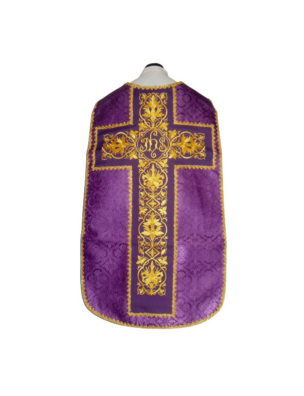 Ornat rzymski fioletowy, rozeta IHS