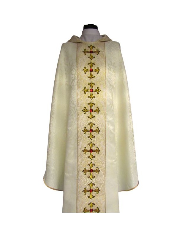 Chasuble with beautiful embroidered belt + stones (1)