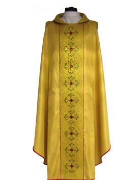 Gold chasuble with beautiful embroidered belt + stones (3)