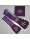 Roman chasuble purple, IHS rosette