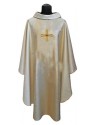 Gold chasuble, shiny, embroidery on fabric (1)