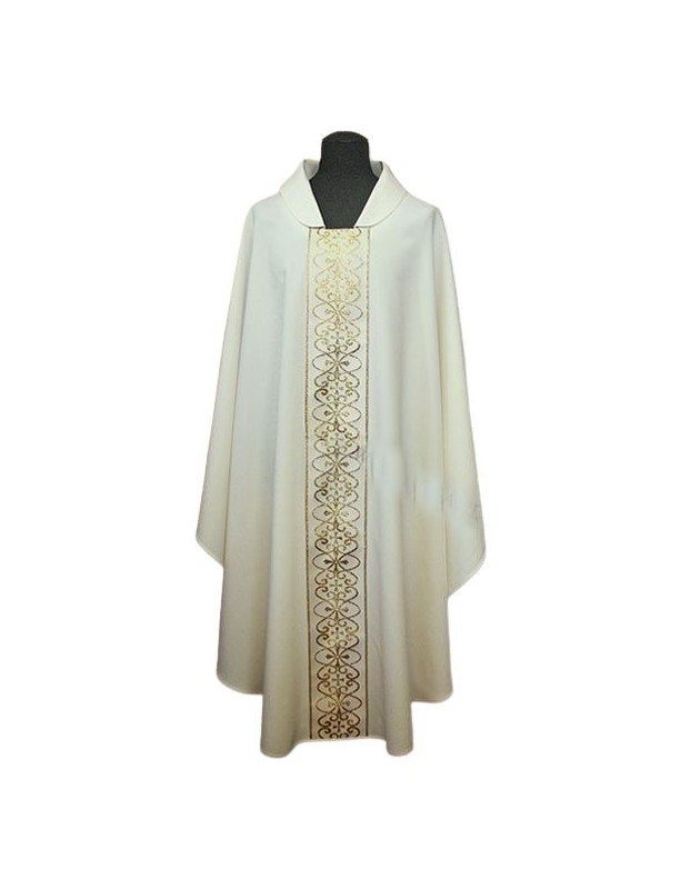 Chasuble en stretch, ceinture brodée, couleurs liturgiques