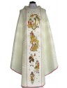 Christmas chasuble ecru rosette - Holy Family (5)