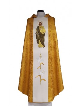 Chasuble brodée avec image de saint Joseph - rosette