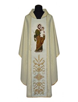 Embroidered chasuble with image of St. Joseph (10)