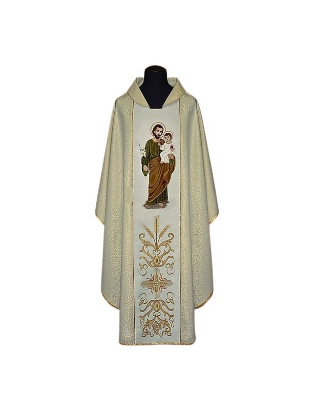 Casula ricamata con immagine di San Giuseppe
