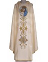 Embroidered chasuble Our Lady of the Church - rosette fabric