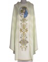 Embroidered chasuble Our Lady of the Church - ecru plain fabric