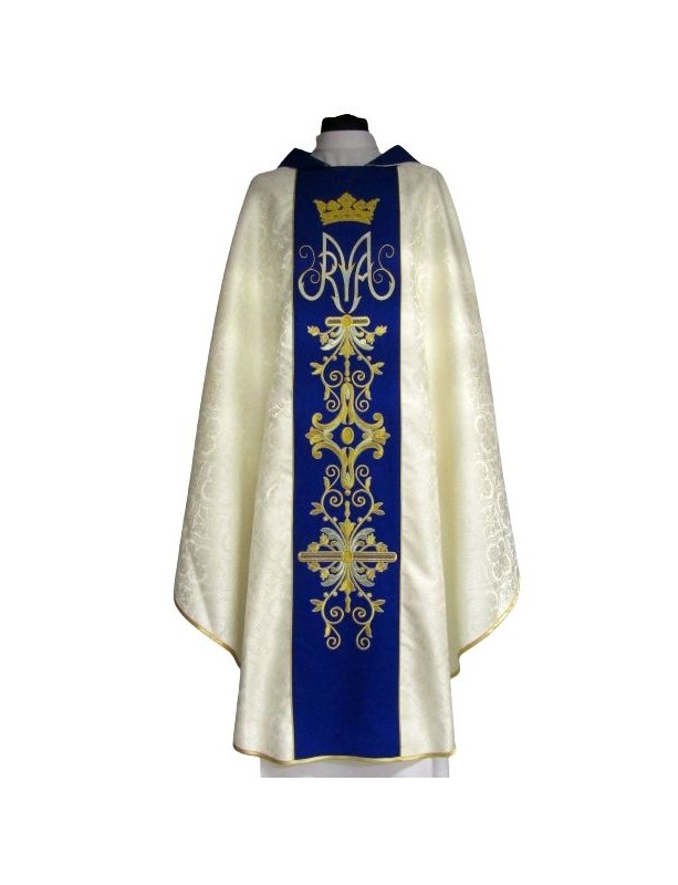 Marian chasuble embroidered - rosette (22)