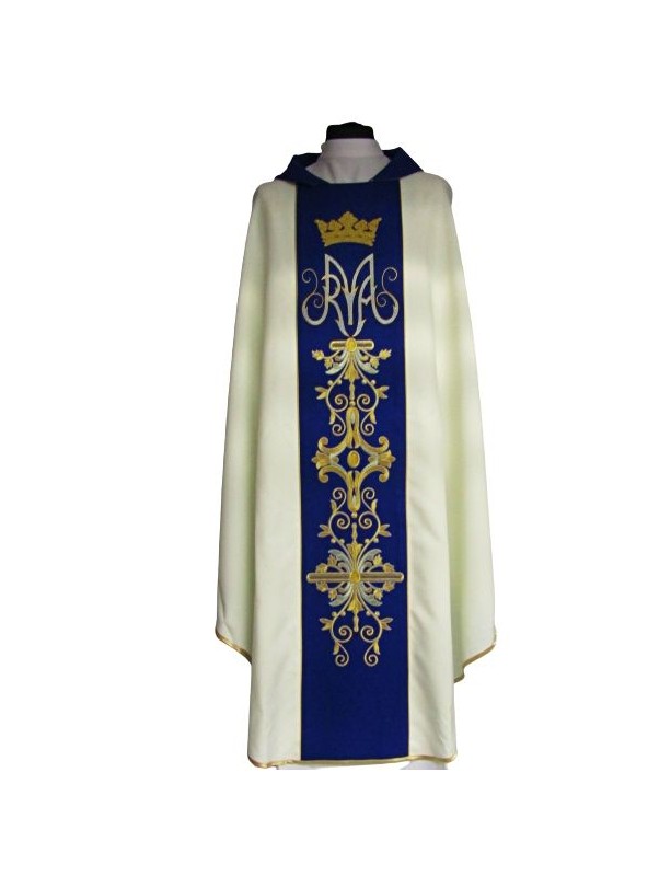 Marian chasuble embroidered - plain material (23)