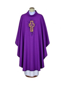 Embroidered chasuble purple - cross (10)