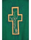 Green embroidered chasuble - cross (10)