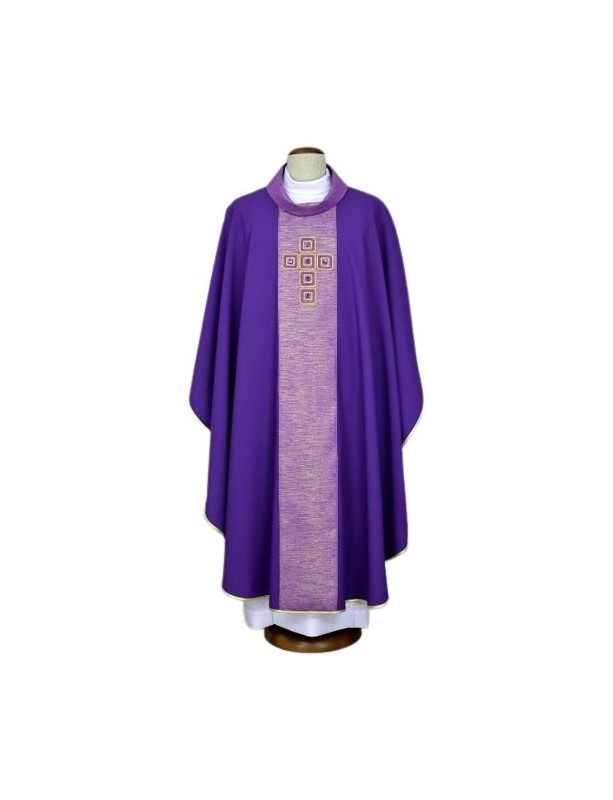 Casulă brodată purpurie - pietre decorative
