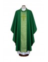 Green embroidered chasuble - decorative stones (11)