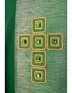 Green embroidered chasuble - decorative stones (11)