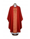 Embroidered chasuble red - decorative stones (11)