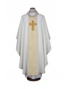 Ecru embroidered chasuble - decorative stones (11)