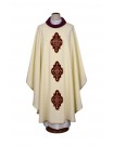 Chasuble ecru with embroidered velvet applications (12)