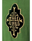 Green chasuble with embroidered velvet application (13)