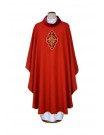 Red chasuble with embroidered velvet application (13)