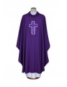 Purple chasuble embroidered - linen fabric (14)