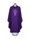 Purple chasuble embroidered - linen fabric (14)