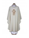 Chasuble ecru embroidered - linen fabric (14)