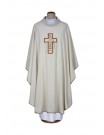 Chasuble ecru embroidered - linen fabric (14)