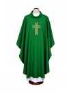 Green embroidered chasuble - cross (15)