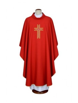 Embroidered chasuble red - cross (15)