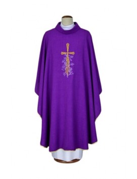 Purple chasuble embroidered - cross, grapes (17)