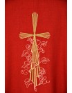 Embroidered red chasuble - cross, grapes (17)