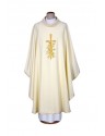 Chasuble ecru embroidered - cross, grapes (17)