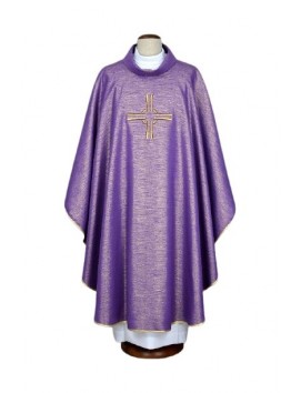 Μωβ φελόνιο χειροκέντητο - σταυρός (18)