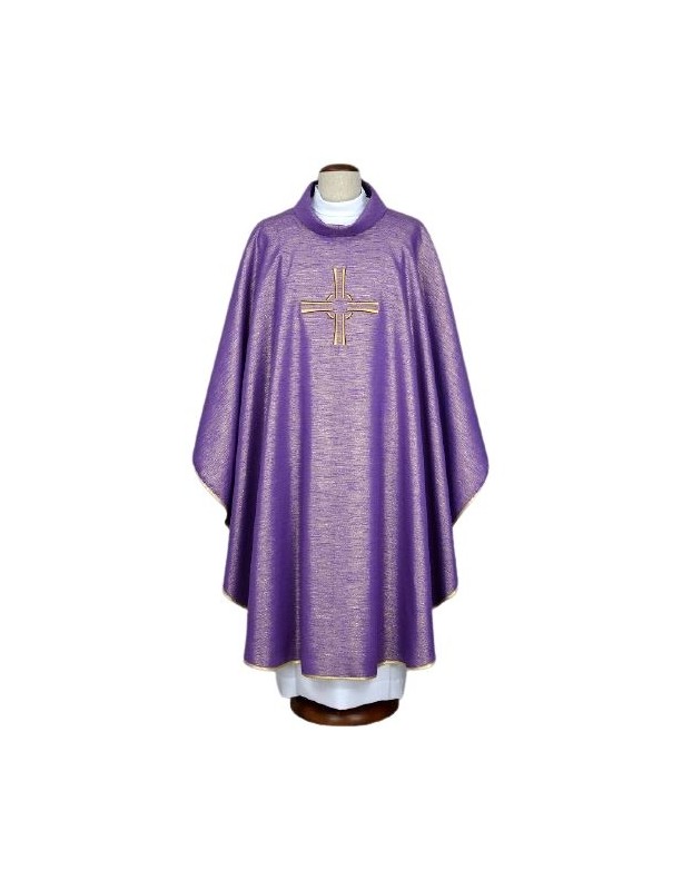 Casulă purpurie brodată - cruce (18)