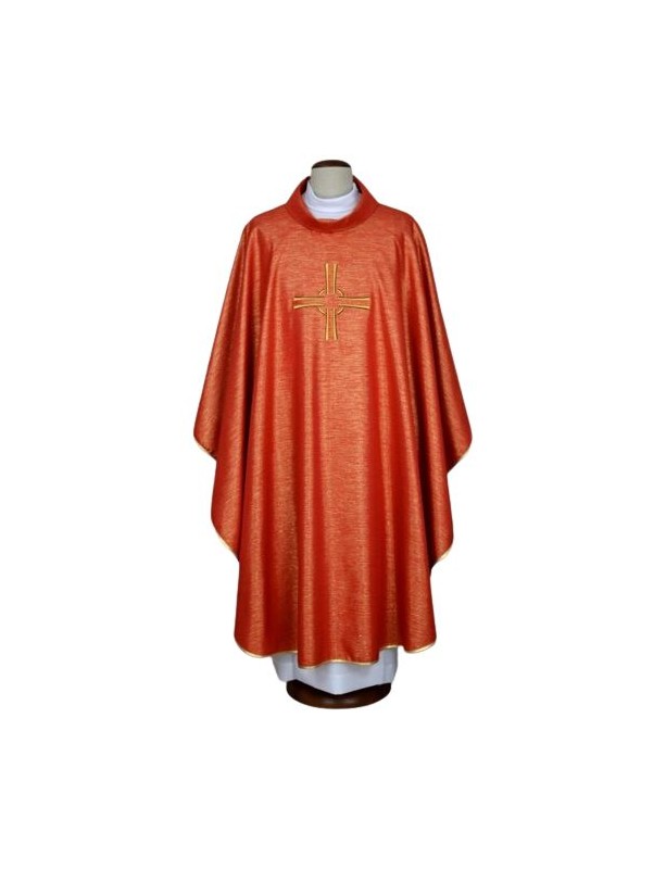 Chasuble brodée rouge - croix
