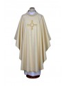 Chasuble ecru embroidered - cross (18)