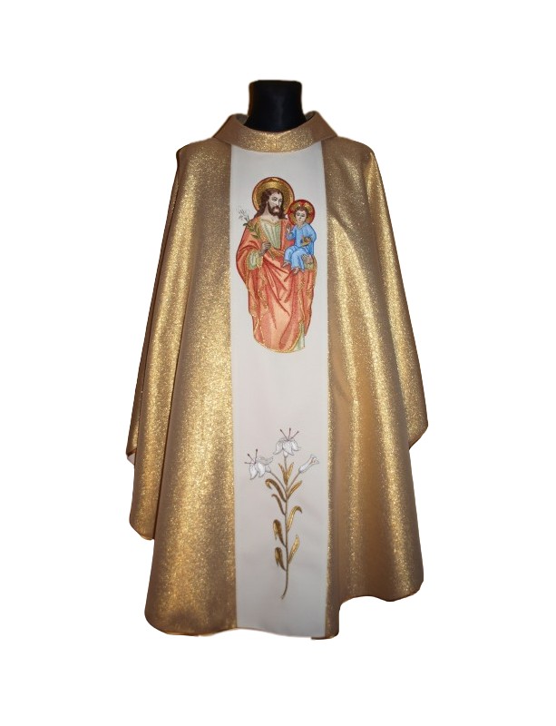 Embroidered chasuble with image of St. Joseph (13)