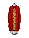 Embroidered red chasuble - cross, ornament (19)