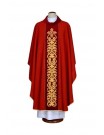 Embroidered red chasuble - cross, ornament (19)